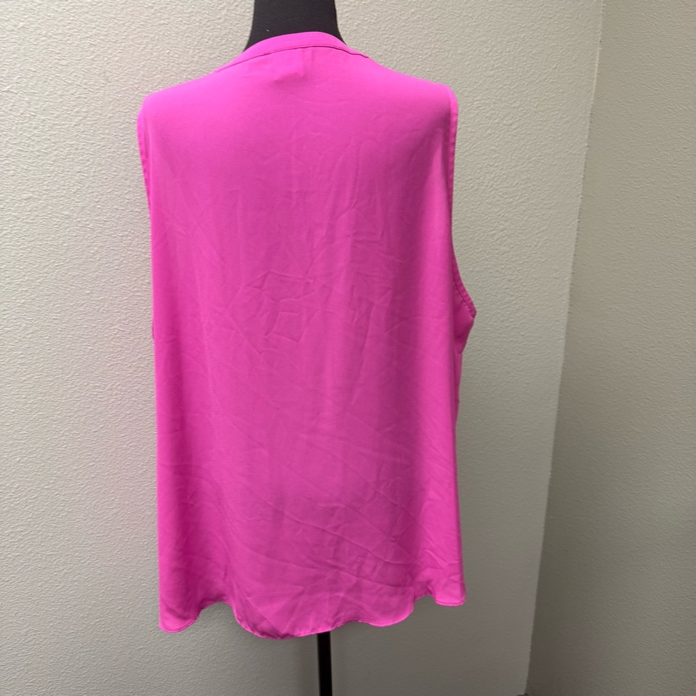 Worthington Pink Sleeveless Blouse 3X Plus Size Career Chic Pocket Top - Picture 5 of 9